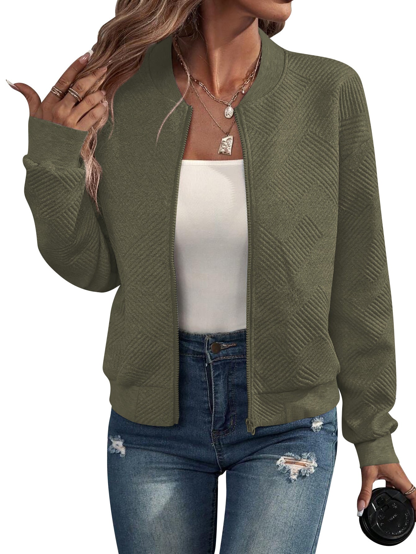 Dora – Chaqueta bomber estructurada con cierre