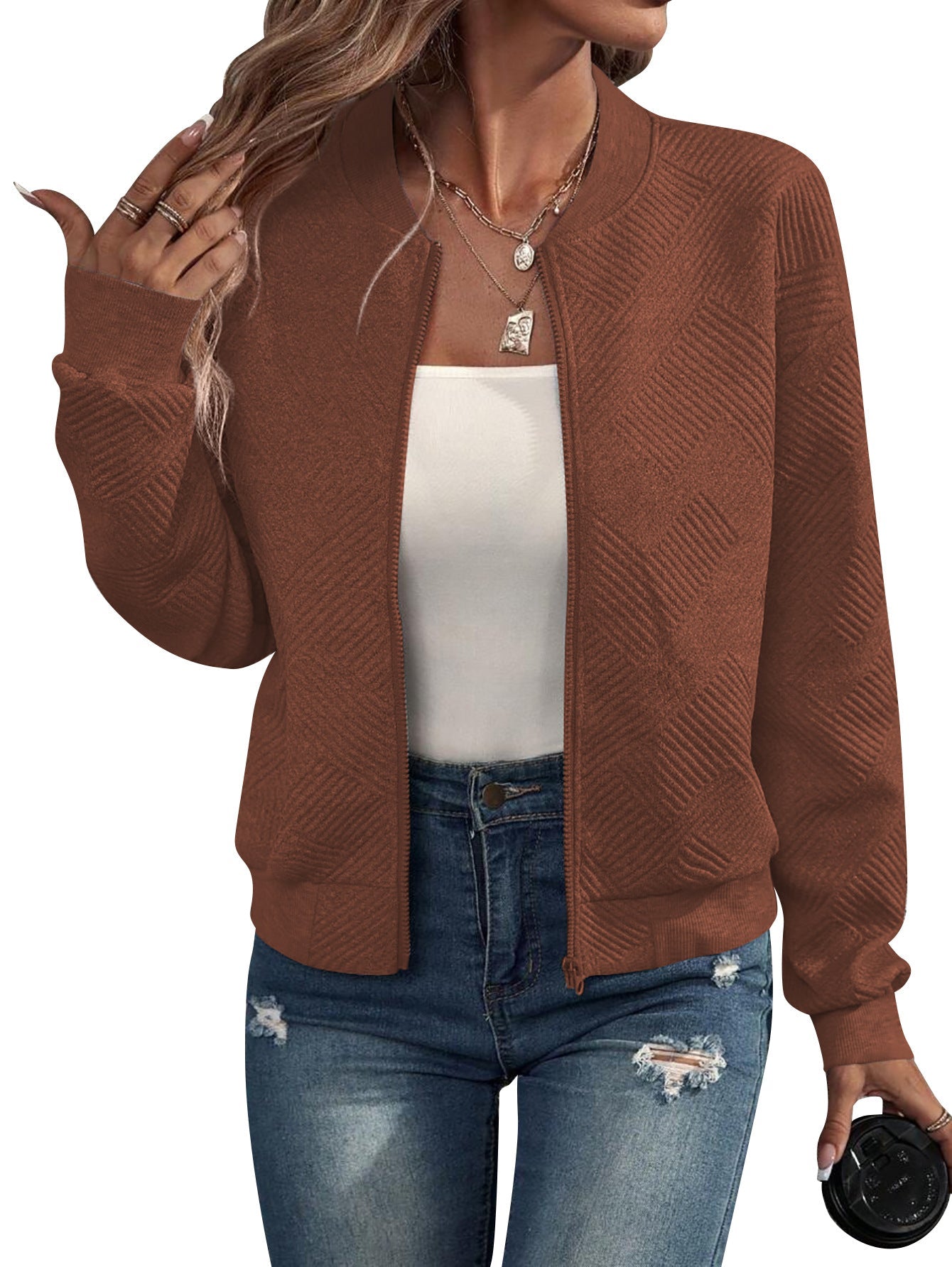 Dora – Chaqueta bomber estructurada con cierre