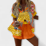 Diana| Conjunto Corto Norellia Con Estampado de Lunares Elegante de Verano Chic