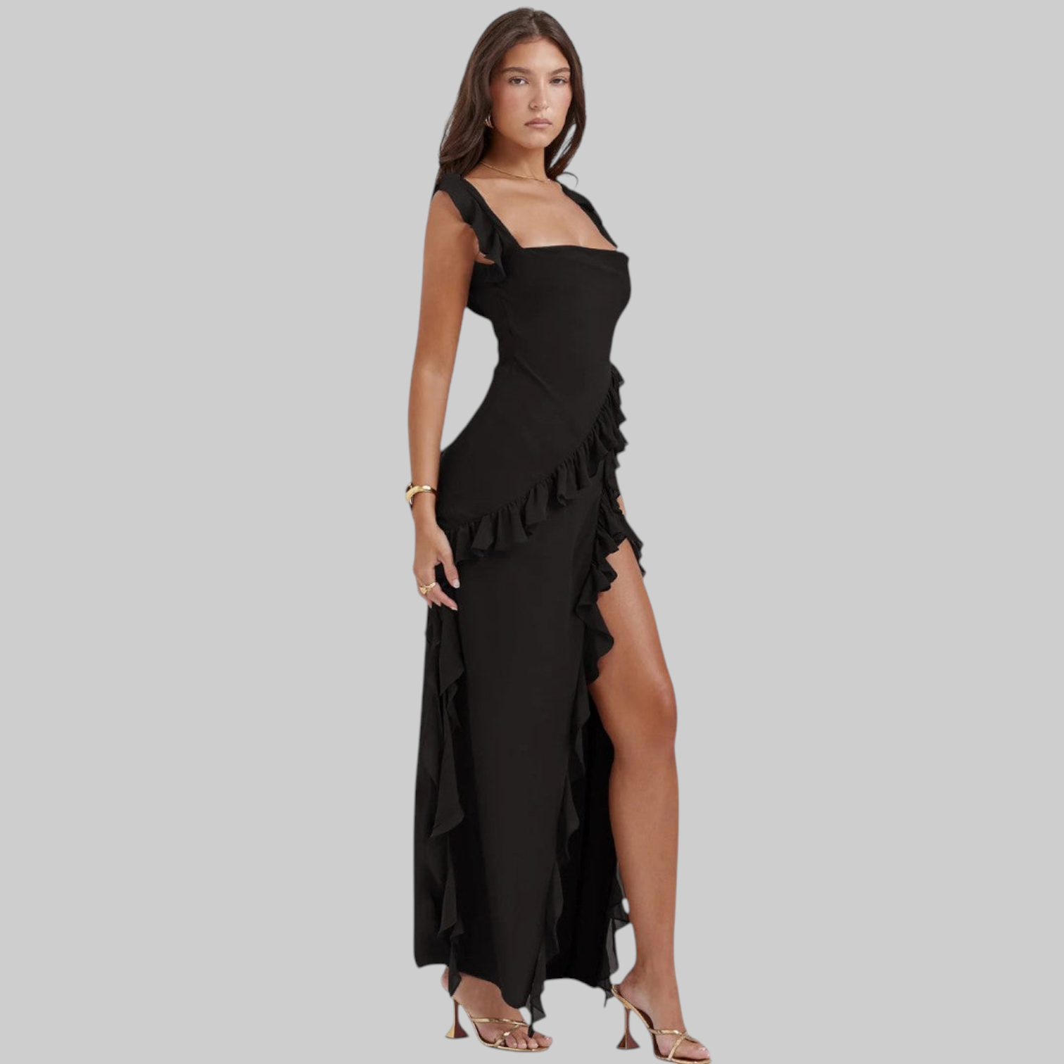 Amira | Vestido largo ciruela oscuro