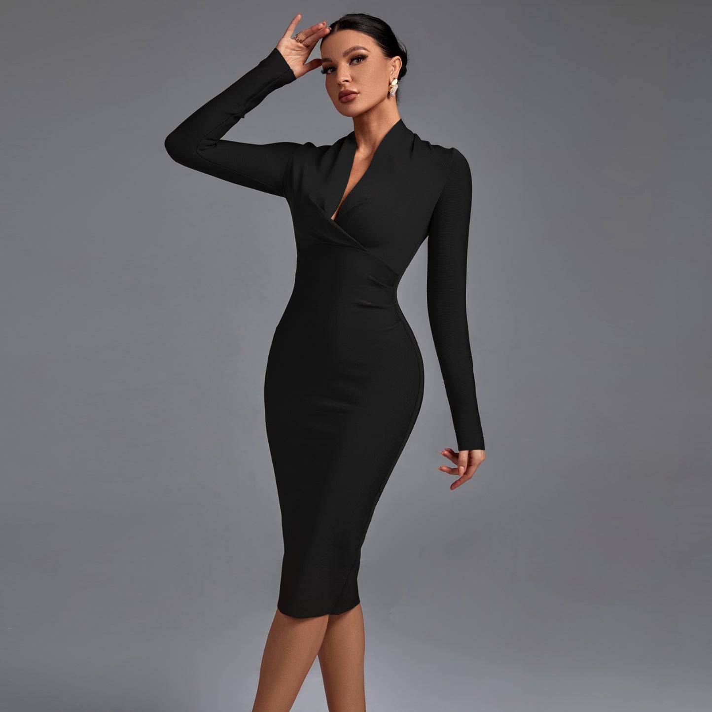 Samara | Vestido de Manga Longa con Escote en V