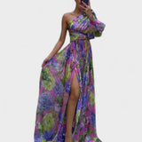 Whitney | Vestido Elegante y Fluyente de Hombro para Eventos de Verano