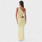 Seranella | Vestido maxi asimétrico con corte