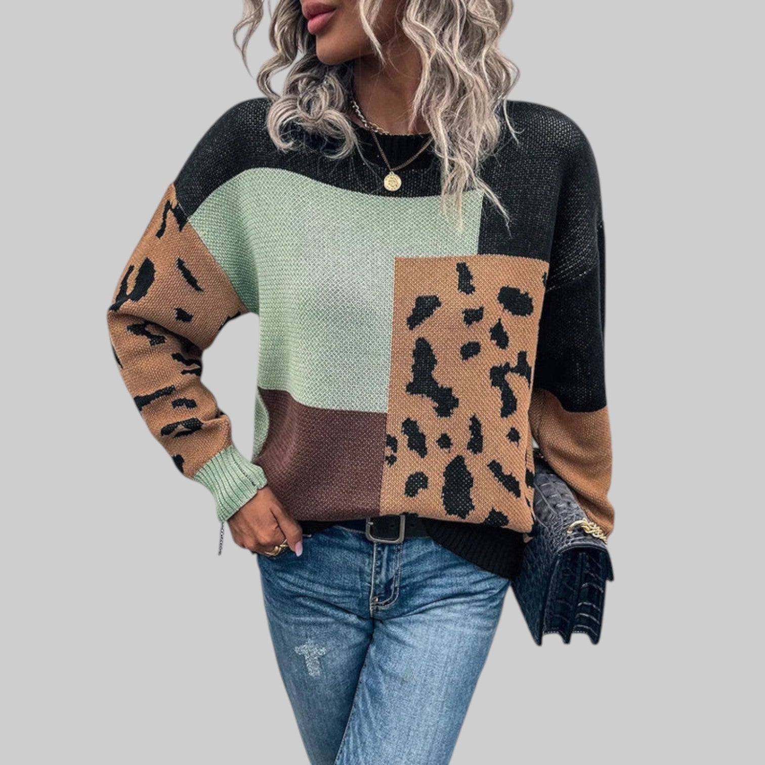 Le clair - camiseta vintage leopardo patchwork