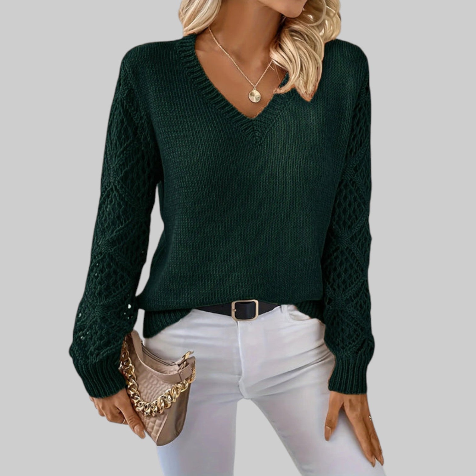 Le clair |  Camisola informal de punto con cuello en V