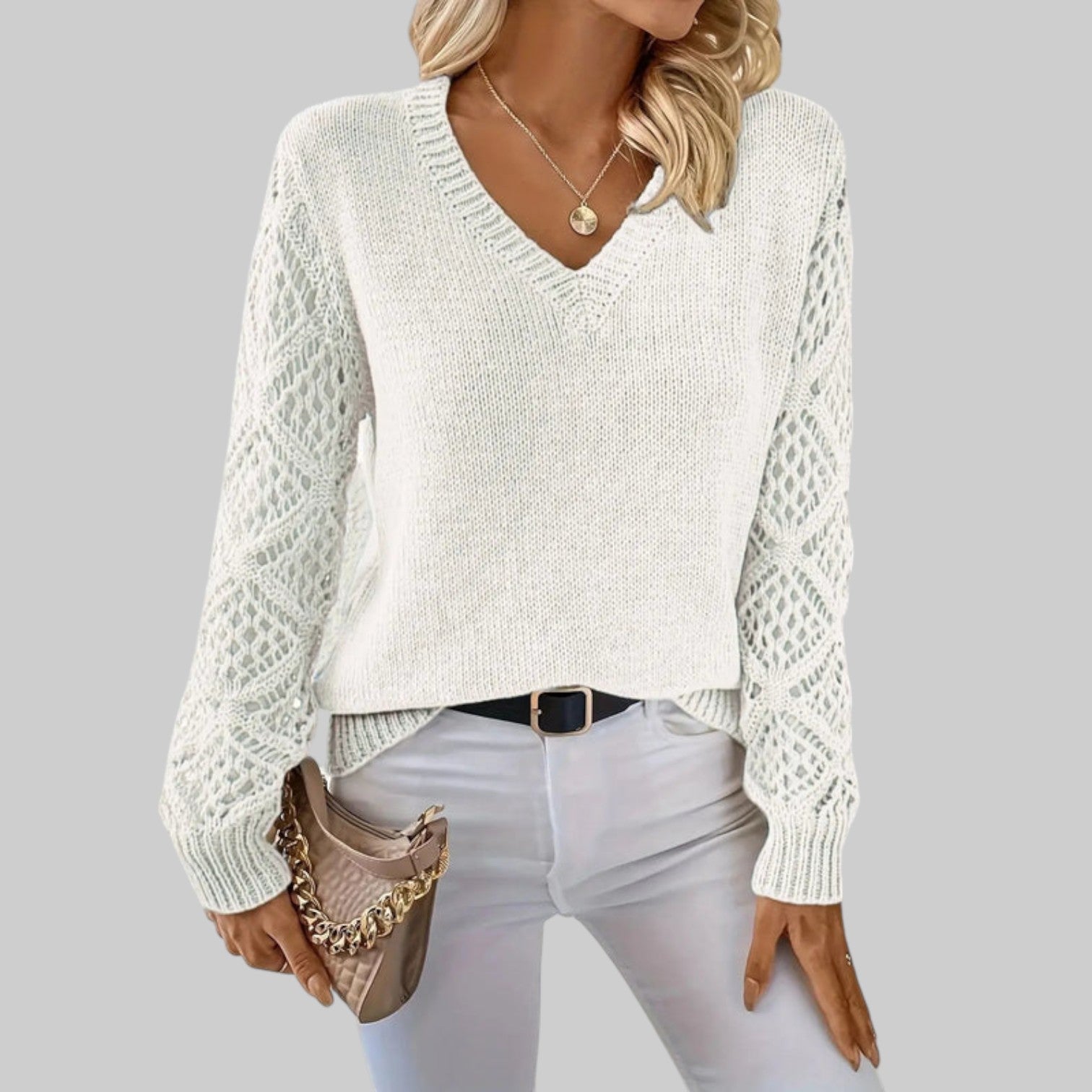 Le clair |  Camisola informal de punto con cuello en V