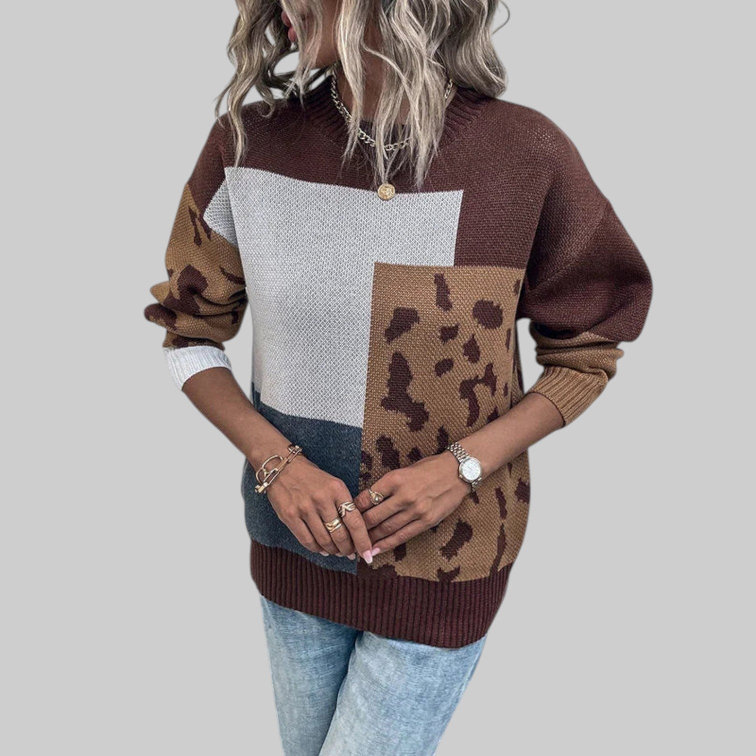 Le clair - camiseta vintage leopardo patchwork