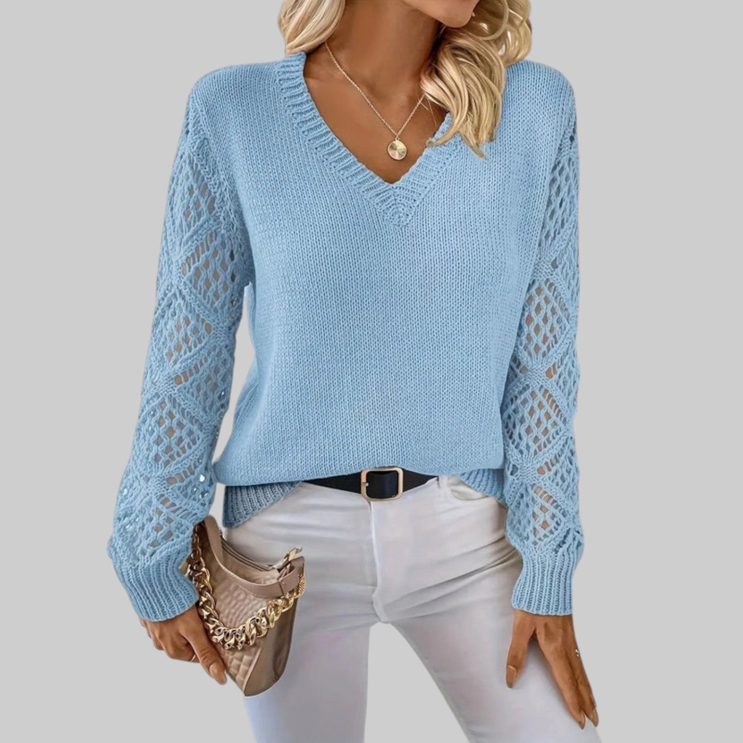 Le clair |  Camisola informal de punto con cuello en V