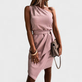 Maria João | Vestido De Un Hombro Con Cinturón