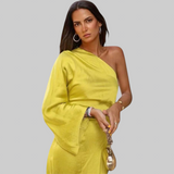 Mariosa – Vestido Maxí de Un Hombro