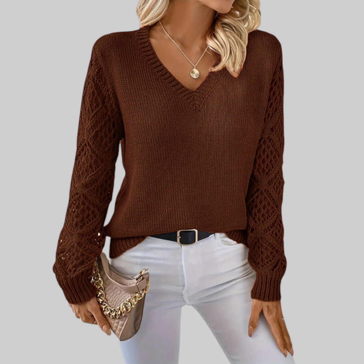 Le clair |  Camisola informal de punto con cuello en V
