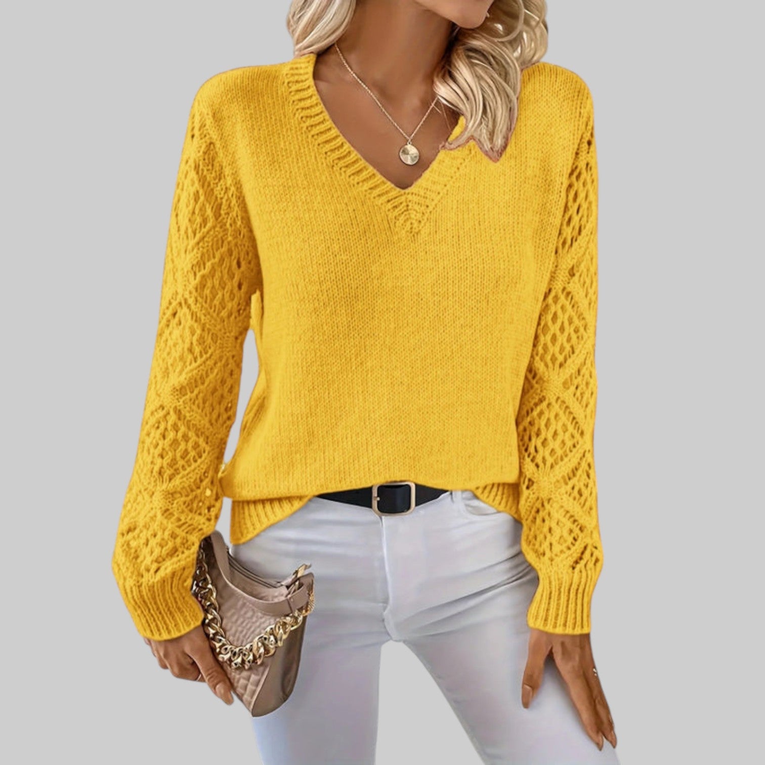 Le clair |  Camisola informal de punto con cuello en V