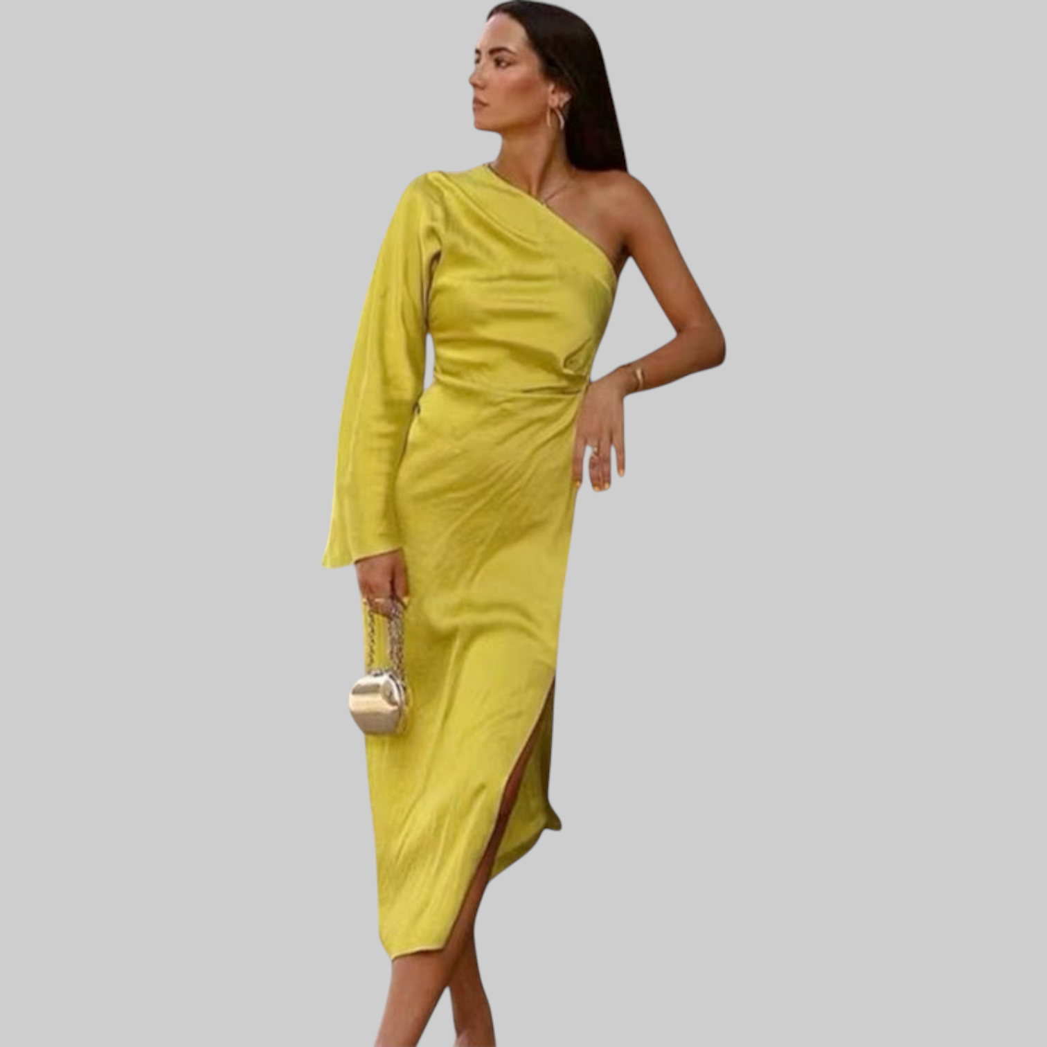 Mariosa – Vestido Maxí de Un Hombro