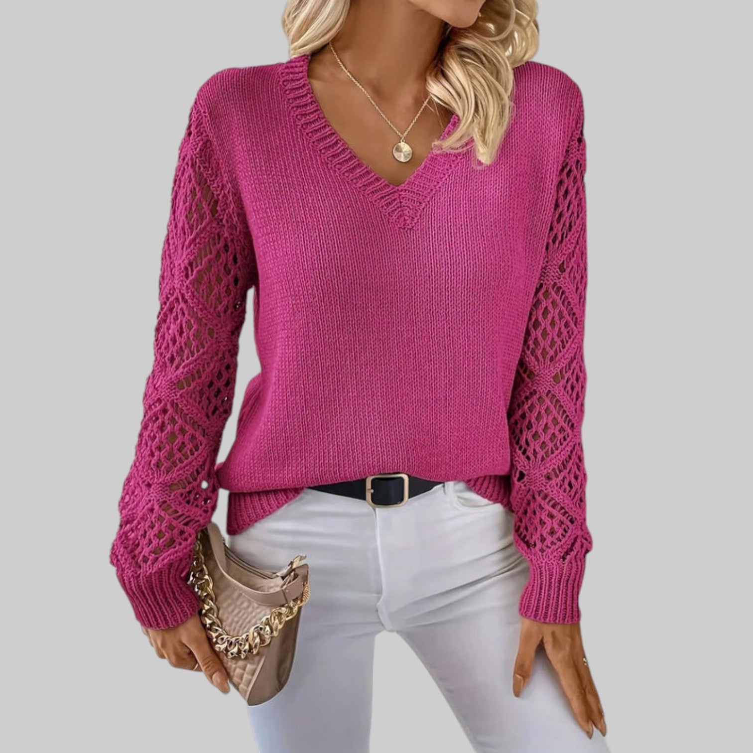 Le clair |  Camisola informal de punto con cuello en V