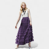 Falda elegante con detalle decorativo en tul