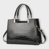 Deolinda | Bolso de mano con patrón brillante de cocodrilo