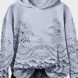 Sudadera con capucha de encaje en color verde campestre