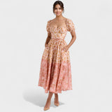 Vestido Valentina Floral Coral