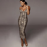 Leopardo | Vestido Ajustado Sexy con Estampado de Leopardo y Tirantes Finos