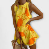 Sofia | Vestido Corto Orvienne con Estampado de Cangrejos