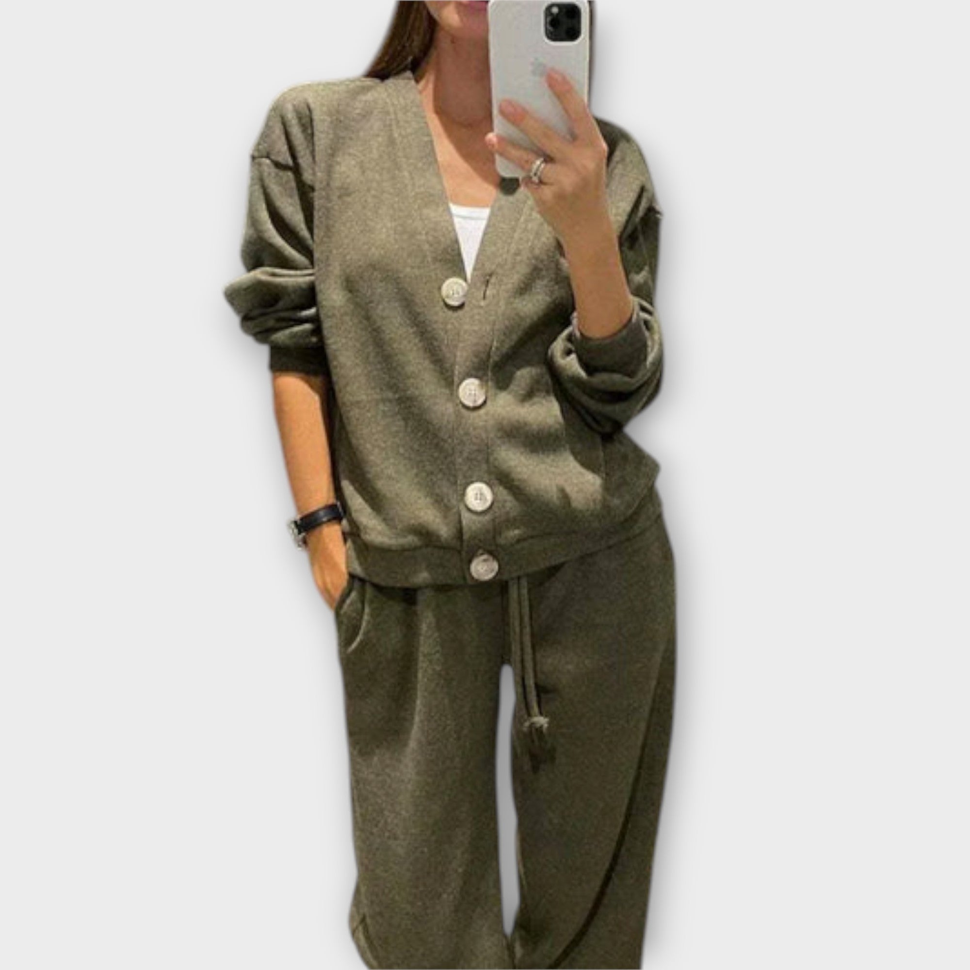 Chantal | Conjunto de abrigo de lana y pantalones