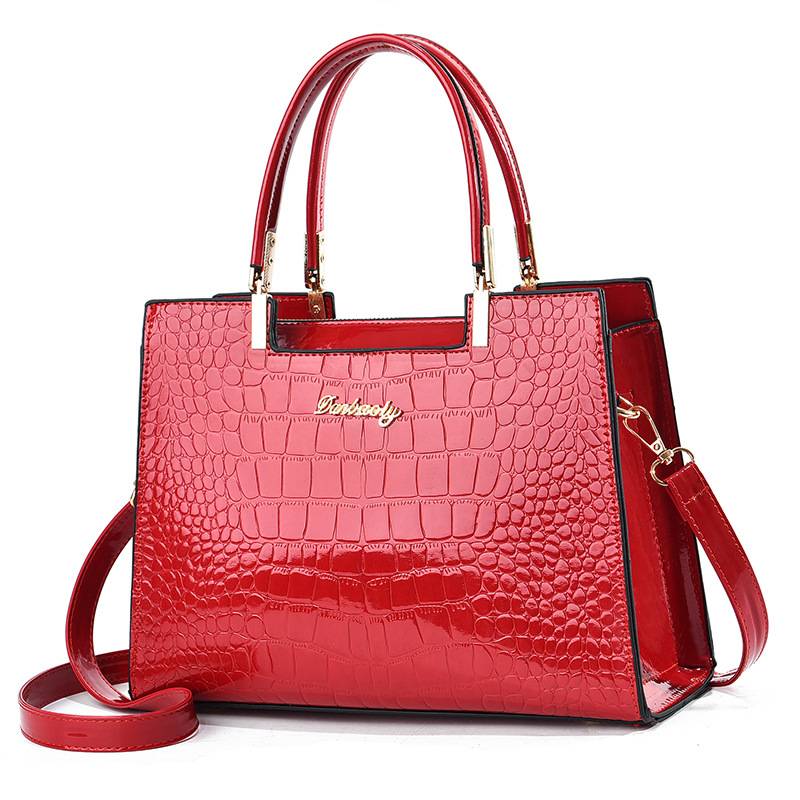 Deolinda | Bolso de mano con patrón brillante de cocodrilo