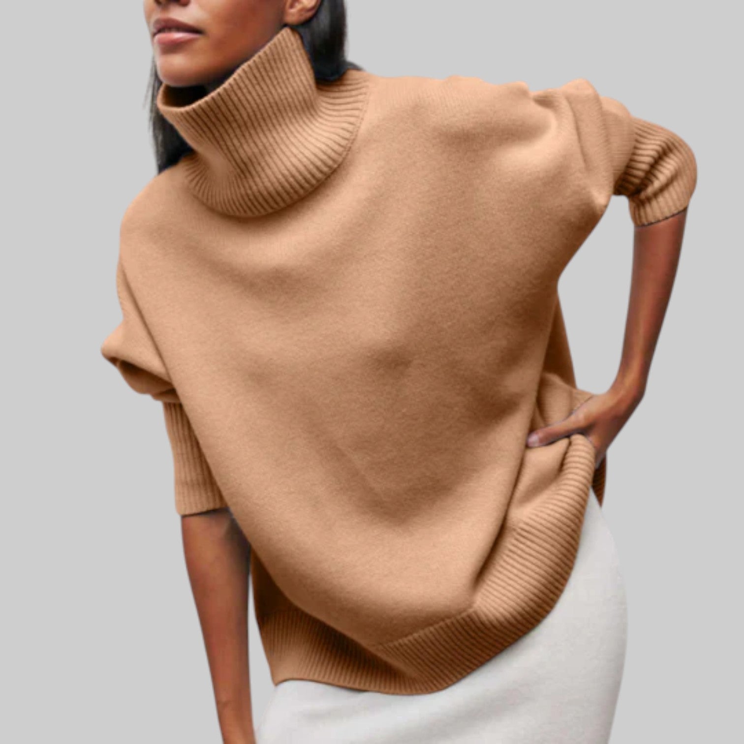 Amélie - Jersey oversize de algodón con cuello vuelto hacia abajo