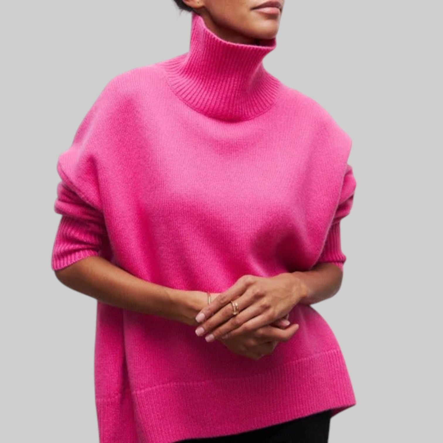 Amélie - Jersey oversize de algodón con cuello vuelto hacia abajo