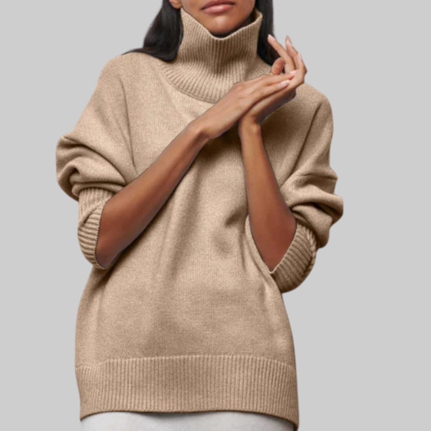 Amélie - Jersey oversize de algodón con cuello vuelto hacia abajo