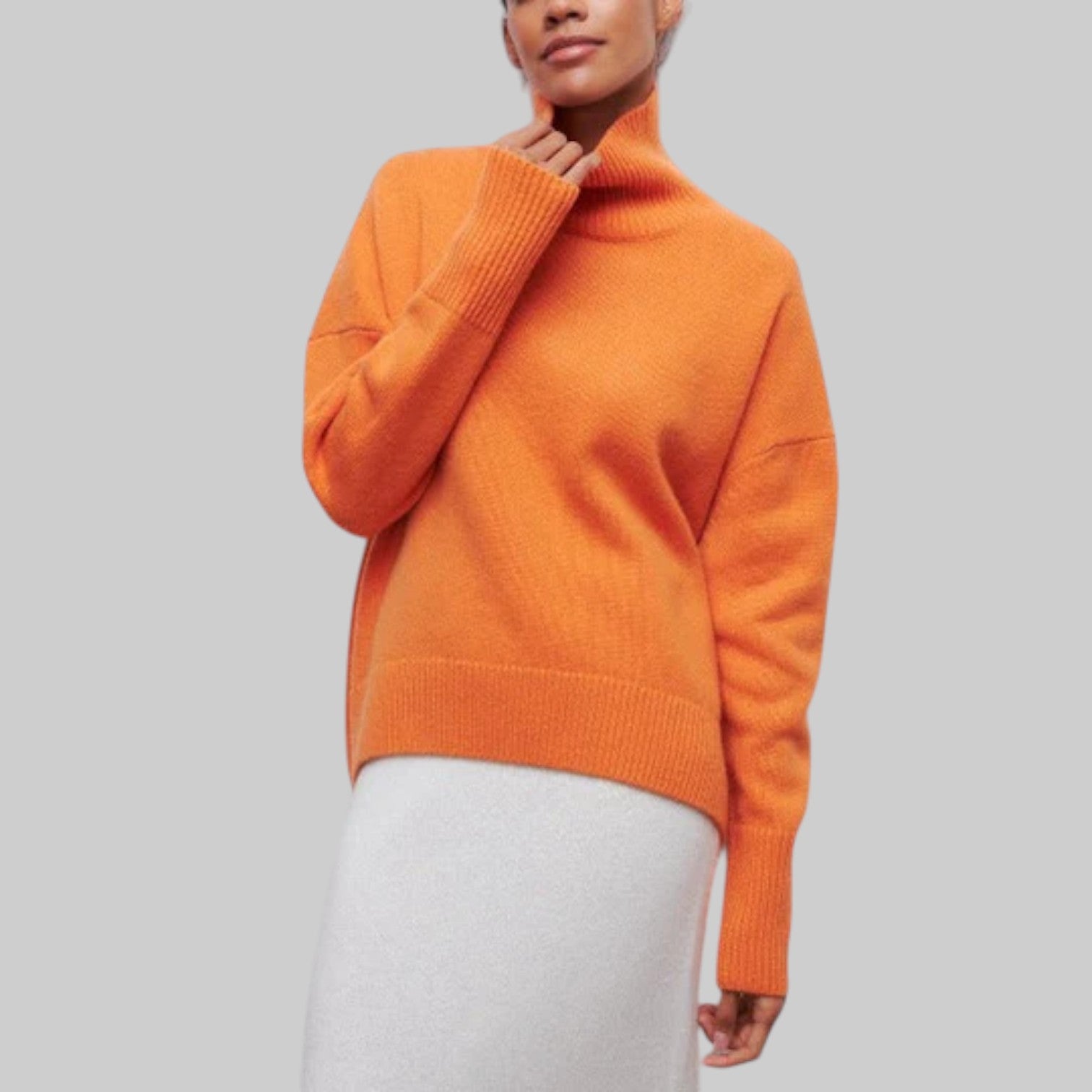 Amélie - Jersey oversize de algodón con cuello vuelto hacia abajo