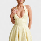 Effie -Vestido midi texturizado con escote en V