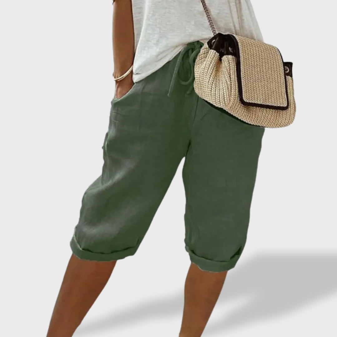 Mariana ｜ Pantalones cortos ligeros de algodón y lino