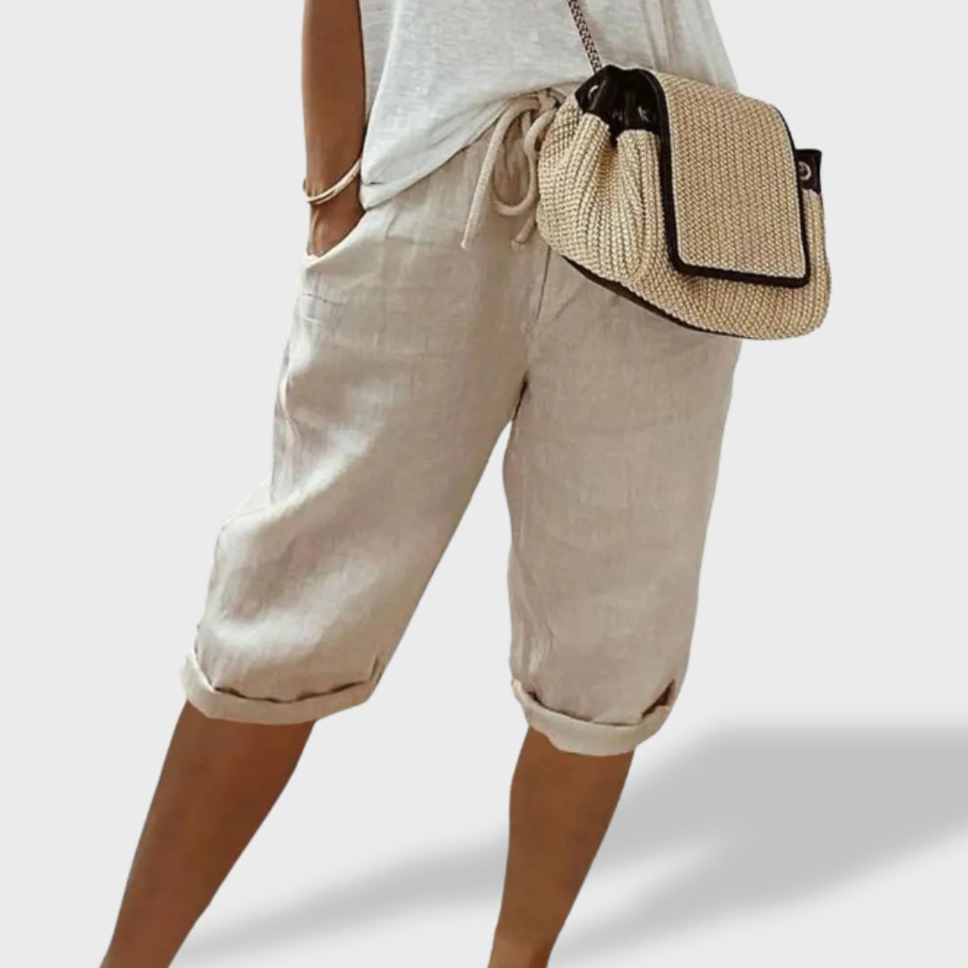 Mariana ｜ Pantalones cortos ligeros de algodón y lino