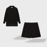 Maud | Conjunto de camisa y pantalones cortos de lino elegante