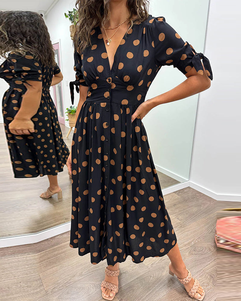 Monica™ | Vestido Elegante de Lunares