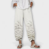 Chloe | Pantalones con Encaje y Estampado Elegante