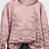 Sudadera con capucha de encaje en color verde campestre