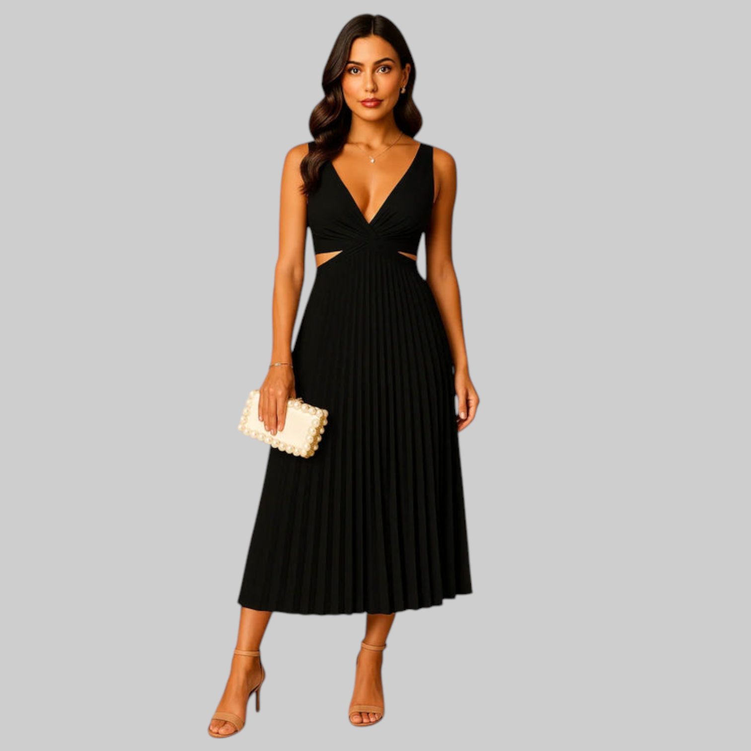 Lara – Elegante vestido de noche plisado