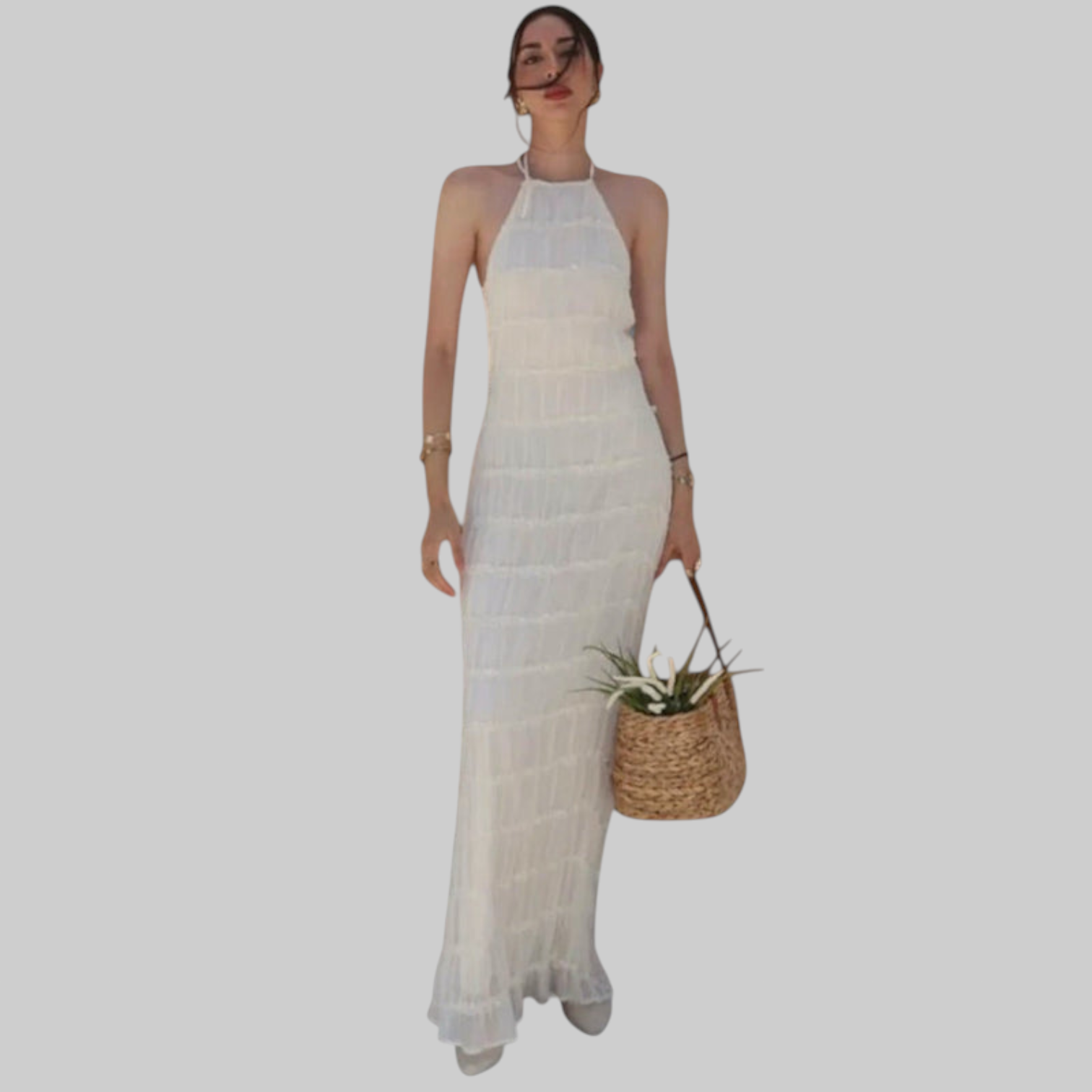 Edmea – Elegante vestido maxi con tirantes