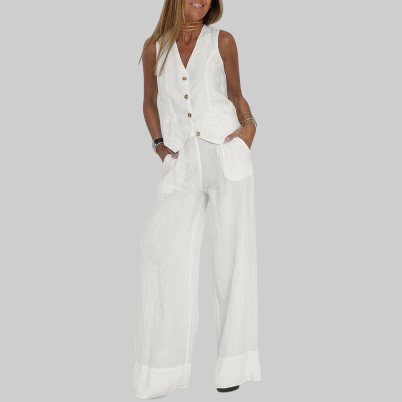 Martina | Elegante conjunto de lino de dos piezas