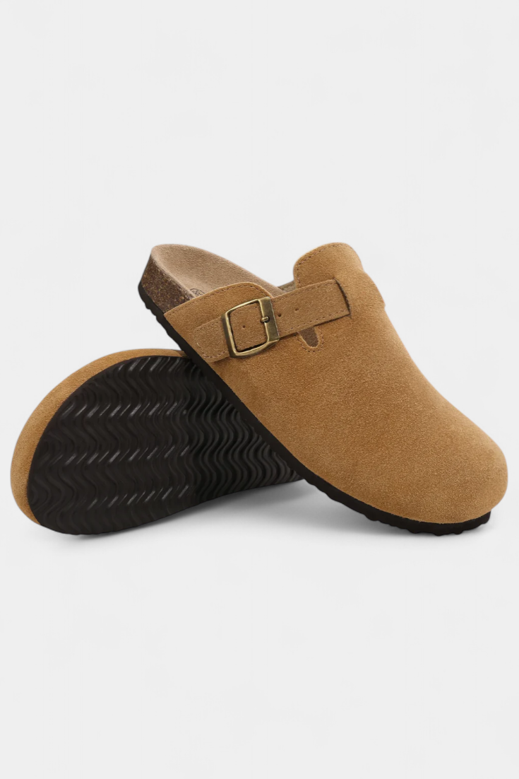 Aubree | Zuecos Unisex de Gamuza con Hebilla Ajustable