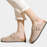 Aubree | Zuecos Unisex de Gamuza con Hebilla Ajustable
