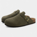 Aubree | Zuecos Unisex de Gamuza con Hebilla Ajustable