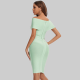 Clelia – Vestido Midi de Mujer con Hombros Descubiertos