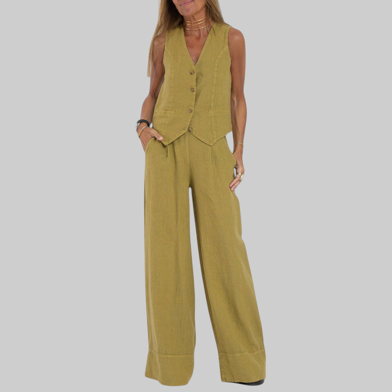 Martina | Elegante conjunto de lino de dos piezas