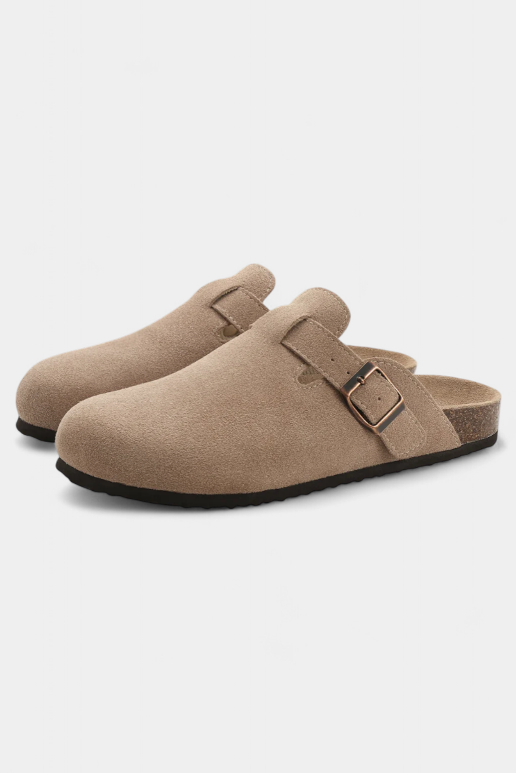 Aubree | Zuecos Unisex de Gamuza con Hebilla Ajustable