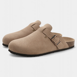 Aubree | Zuecos Unisex de Gamuza con Hebilla Ajustable