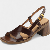 Milie | Sandalias Retro con Punta Cuadrada y Tacón Cómodo