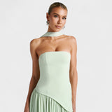 Maliyah | Vestido Corte asimétrico Verde menta