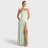 Maliyah | Vestido Corte asimétrico Verde menta